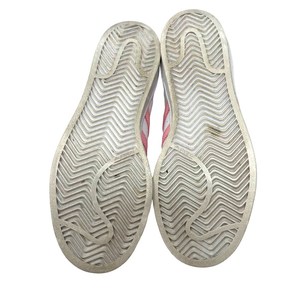 Adidas size 5 EVM‎ 004001 white pink clamshell toe lace up sneakers superstar - Picture 9 of 10